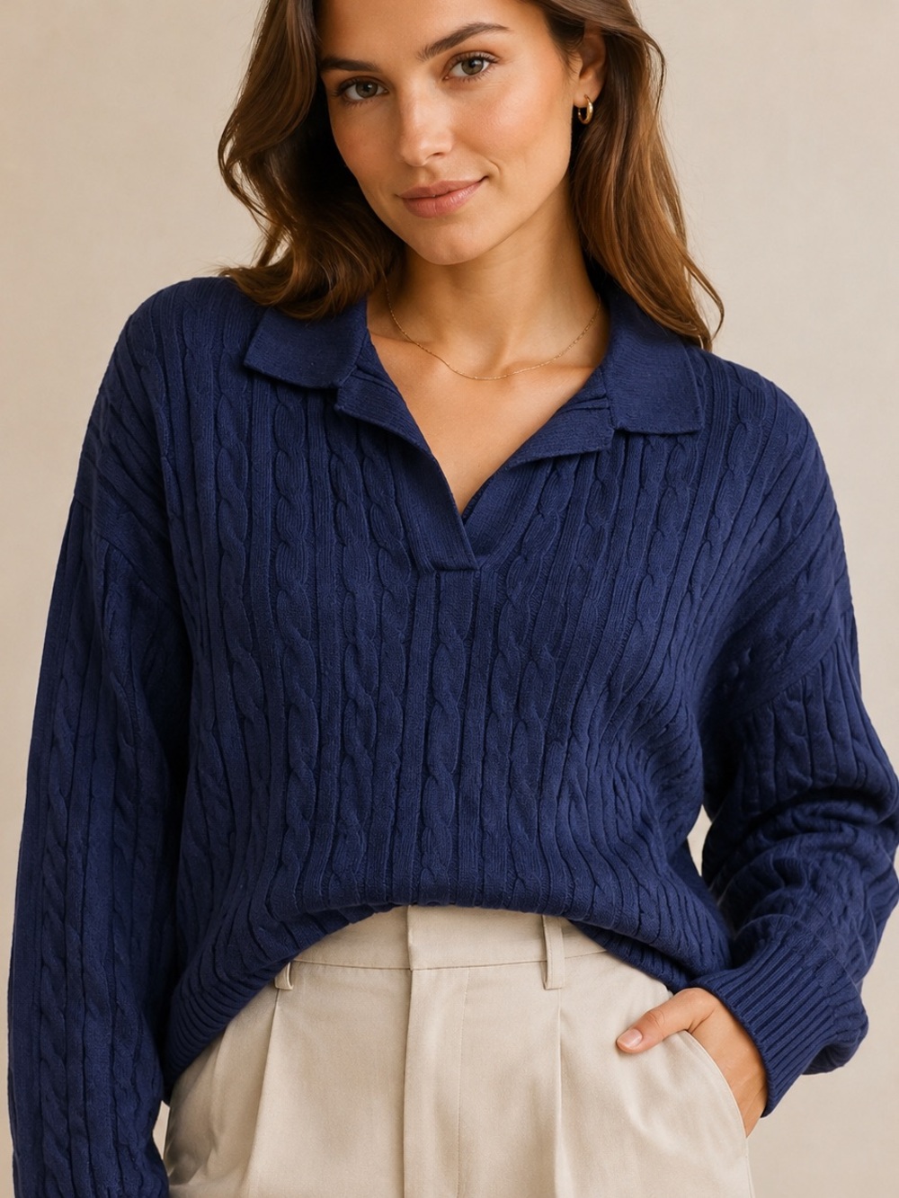 Wild Fable Cable Knit Collared Pullover Sweater NWT